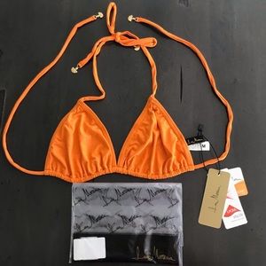 Lua Morena Brazilian Triangle Bikini Top Burnt Orange size Medium